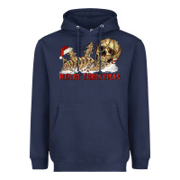 Navy Merry christmas skeleton Heavyweight Hoodie - RanaPortraitStore