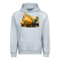 Heather Grey excavator cactus sunflower sunset Urban Hoodie - Artiststas