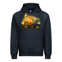 Navy excavator cactus sunflower sunset Urban Hoodie - Artiststas