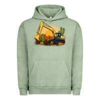Pigment Oil Green excavator cactus sunflower sunset Urban Hoodie - Artiststas