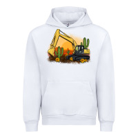 White excavator cactus sunflower sunset Urban Hoodie - Artiststas