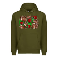 Army Green american football helmet background Premium Hoodie - JahusDesignShop