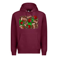 Burgundy american football helmet background Premium Hoodie - JahusDesignShop