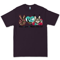 Plum peace love maine coon cat Premium Tee - LillyAllenDesigns
