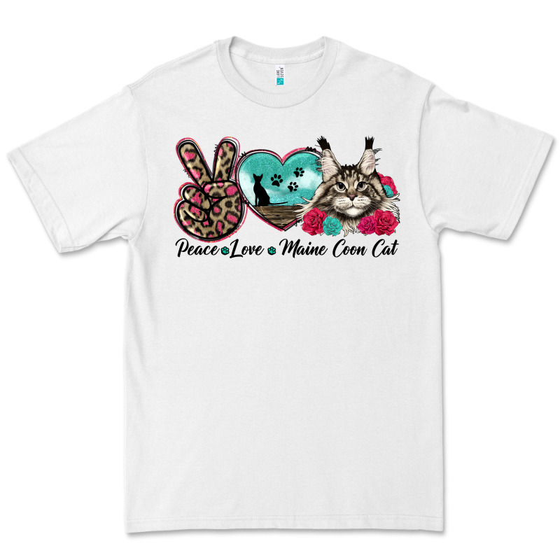 Peace Love Maine Coon Cat Premium Tee by LillyAllenDesigns | Teevron