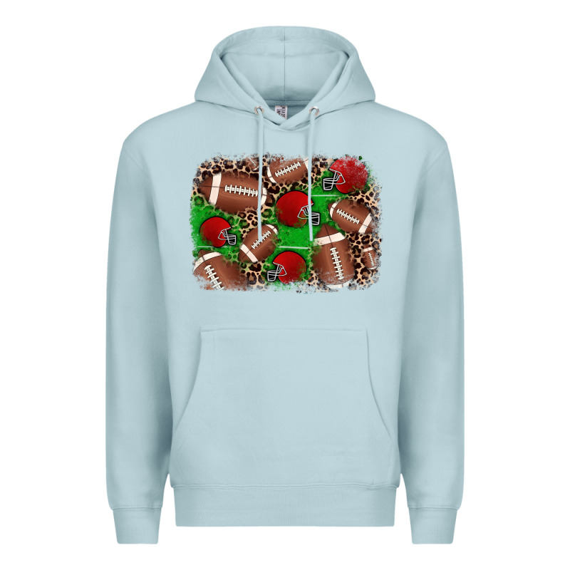 American Football Helmet Background Premium Hoodie by JahusDesignShop | Teevron