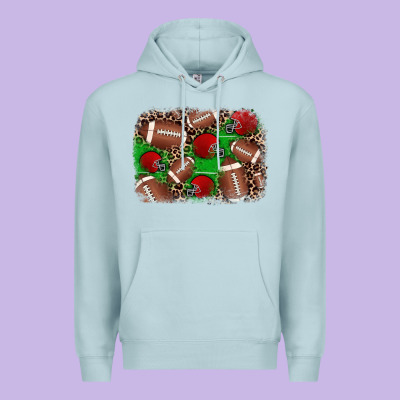 American Football Helmet Background Premium Hoodie Designed By Jahusdesignshop