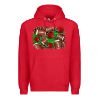 Red american football helmet background Premium Hoodie - JahusDesignShop