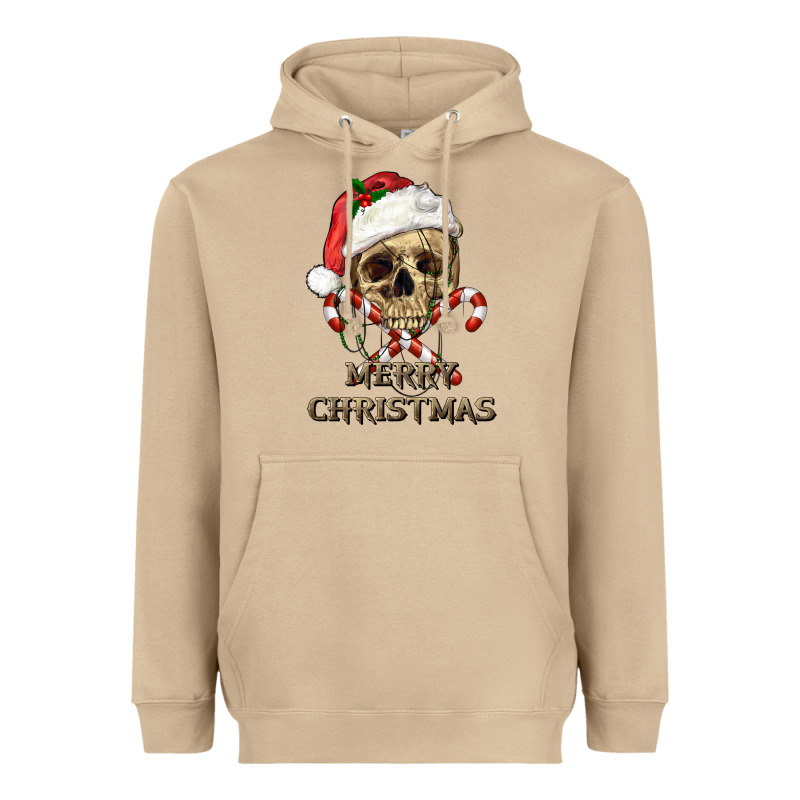Merry Christmas Skull Heavyweight Hoodie by RanaPortraitStore | Teevron