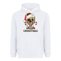 White merry christmas skull Heavyweight Hoodie - RanaPortraitStore