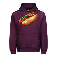 Mauve Wine American hot dog Urban Hoodie - AdoDesignShop