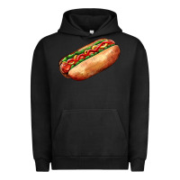 Pigment Black American hot dog Urban Hoodie - AdoDesignShop