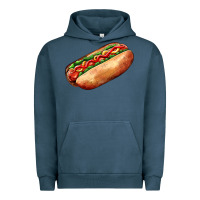 Pigment Midnight Navy American hot dog Urban Hoodie - AdoDesignShop