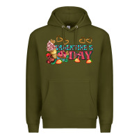 Army Green valentines day sweet Premium Hoodie - AdoDesignShop