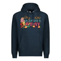 Navy valentines day sweet Premium Hoodie - AdoDesignShop