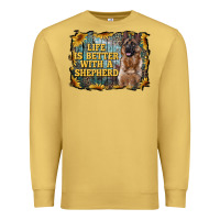 Antique Gold life is better with a shepperd Premium Sweatshirt - RanaPortraitStore