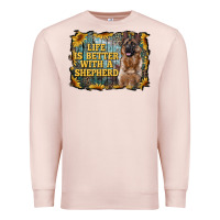 Pale Pink life is better with a shepperd Premium Sweatshirt - RanaPortraitStore