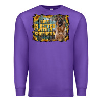 Purple life is better with a shepperd Premium Sweatshirt - RanaPortraitStore