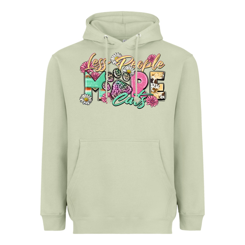 Less People More Cats Heavyweight Hoodie by Zillion Design Studio | Teevron