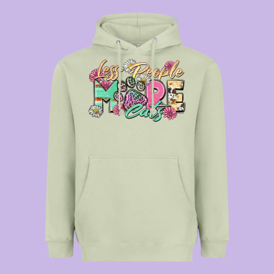 Less People More Cats Heavyweight Hoodie Designed By Zillion Design Studio