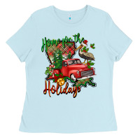 Baby Blue home for the holidays louisiana Ladies Tee - BarkalooDesign