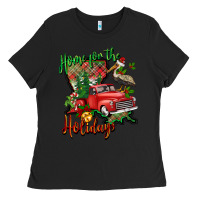 Black home for the holidays louisiana Ladies Tee - BarkalooDesign