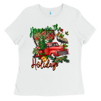 White home for the holidays louisiana Ladies Tee - BarkalooDesign