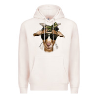 Pale Pink camouflage bandana goat Premium Hoodie - Jasminsmagicworld