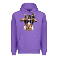 Purple camouflage bandana goat Premium Hoodie - Jasminsmagicworld