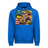 Cobalt excavator American flag Urban Hoodie - Artiststas
