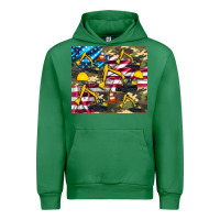 Emerald excavator American flag Urban Hoodie - Artiststas