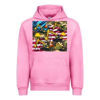 Fuchsia Pink excavator American flag Urban Hoodie - Artiststas