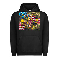 Pigment Black excavator American flag Urban Hoodie - Artiststas