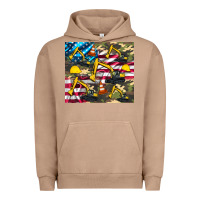 Pigment Burro excavator American flag Urban Hoodie - Artiststas