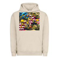 Pigment French Oak excavator American flag Urban Hoodie - Artiststas