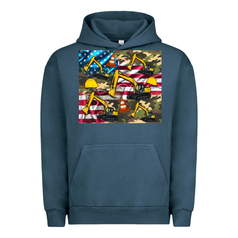 Excavator American Flag Urban Hoodie by Artiststas | Teevron