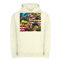 Pigment Pistachio excavator American flag Urban Hoodie - Artiststas
