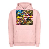 Pigment Salmon excavator American flag Urban Hoodie - Artiststas