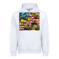White excavator American flag Urban Hoodie - Artiststas