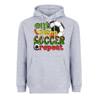 Heather Grey eat sleep soccer repeat Heavyweight Hoodie - texasbilliewilder