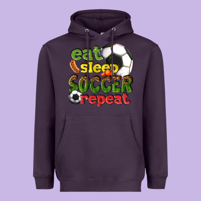Heavyweight Hoodie eat sleep soccer repeat