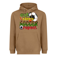 Toasted Coconut eat sleep soccer repeat Heavyweight Hoodie - texasbilliewilder