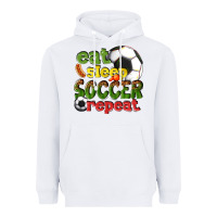 White eat sleep soccer repeat Heavyweight Hoodie - texasbilliewilder