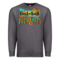 Charcoal Heather basketball nana with leopard Premium Sweatshirt - Zillion Design Studio