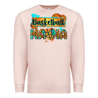 Pale Pink basketball nana with leopard Premium Sweatshirt - Zillion Design Studio