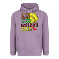 Lavender eat sleep softball repeat Heavyweight Hoodie - texasbilliewilder