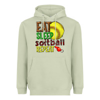 Matcha eat sleep softball repeat Heavyweight Hoodie - texasbilliewilder