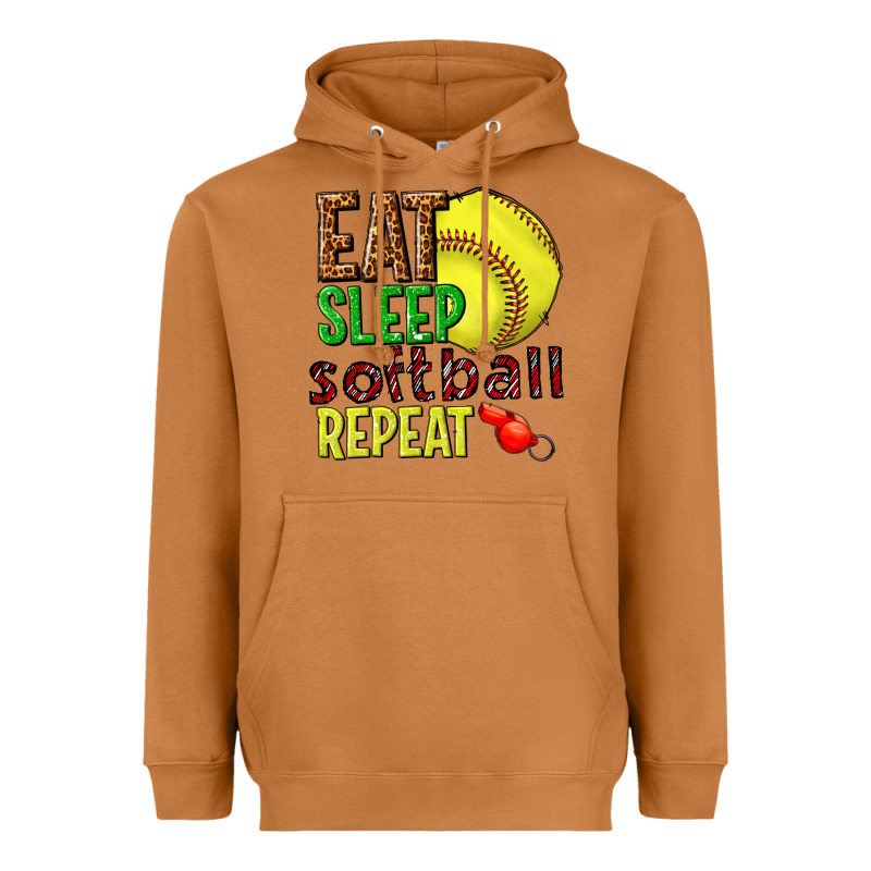 Eat Sleep Softball Repeat Heavyweight Hoodie by texasbilliewilder | Teevron