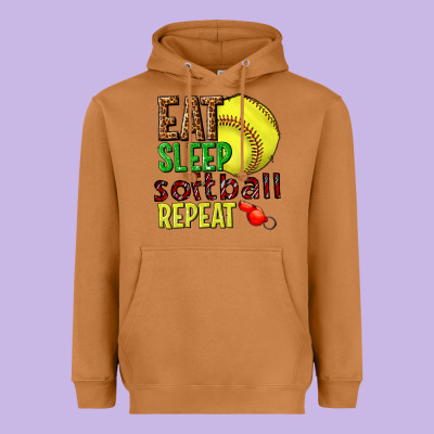 Heavyweight Hoodie eat sleep softball repeat