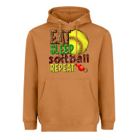 Meerkat eat sleep softball repeat Heavyweight Hoodie - texasbilliewilder